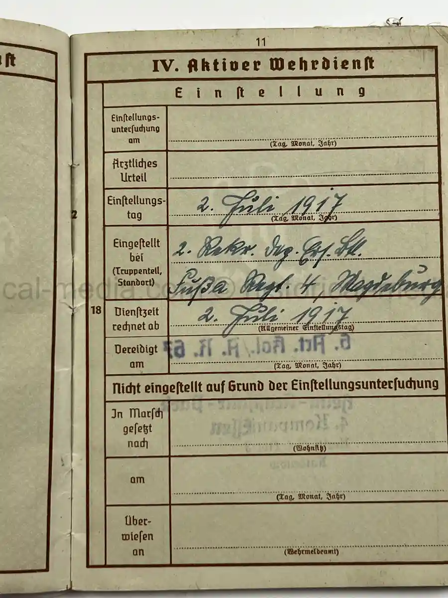 WEHRPASS – FRIEDRICH KARL KOVER – ARTILLERIE-REGIMENT 67 – 23. INF. DIVISION - POLENFELDZUG – WESTFELDZUG