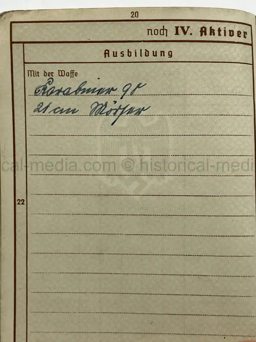 WEHRPASS – FRIEDRICH KARL KOVER – ARTILLERIE-REGIMENT 67 – 23. INF. DIVISION - POLENFELDZUG – WESTFELDZUG