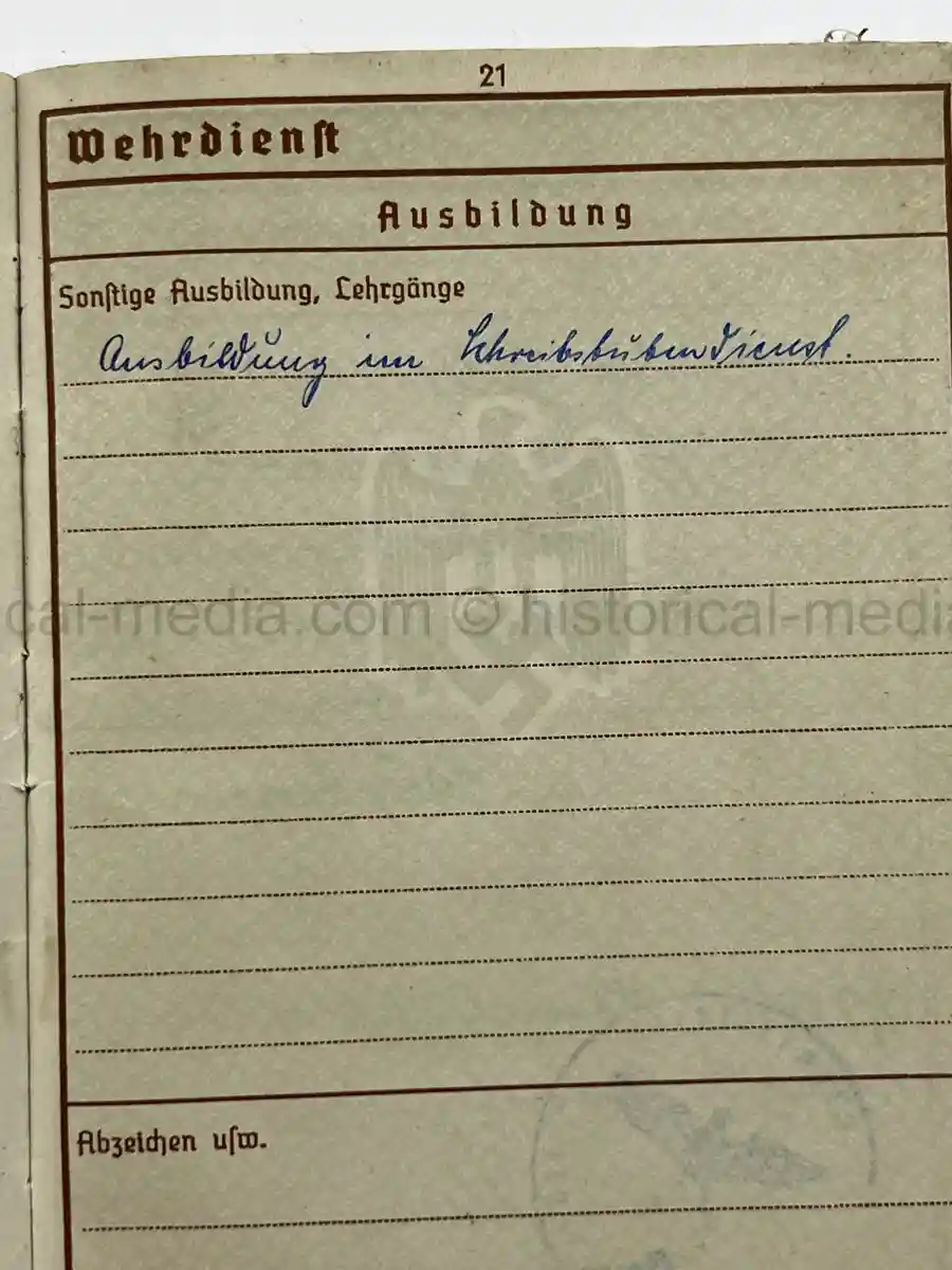 WEHRPASS – FRIEDRICH KARL KOVER – ARTILLERIE-REGIMENT 67 – 23. INF. DIVISION - POLENFELDZUG – WESTFELDZUG