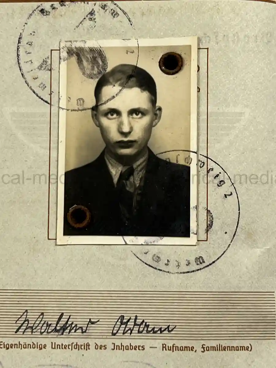 WEHRPASS – WALTER ADAM - 60. + 8. INFANTERIE DIVISION - POLENFELDZUG – WESTFELDZUG – VOLKSSTURM 1944