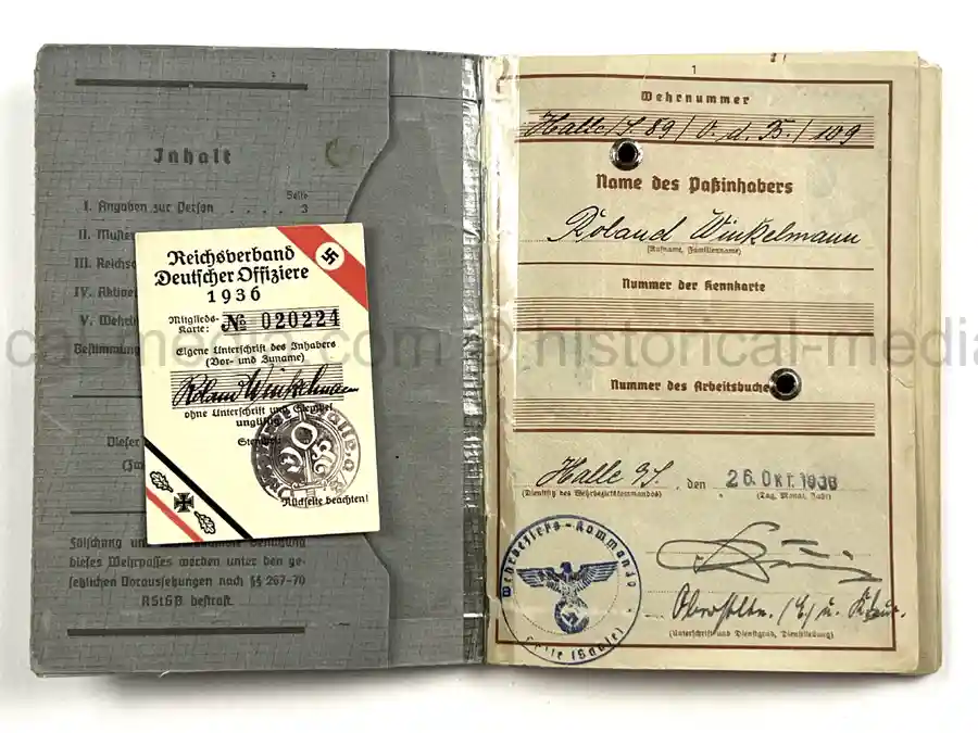 WEHRPASS & FÜHRERSCHEIN GROUP – HAUPTMANN VIKTOR ROLAND WINKELMANN – PANZER-ABWEHR-ABT. 563 – POLENFELDZUG – WARTHE FRONT