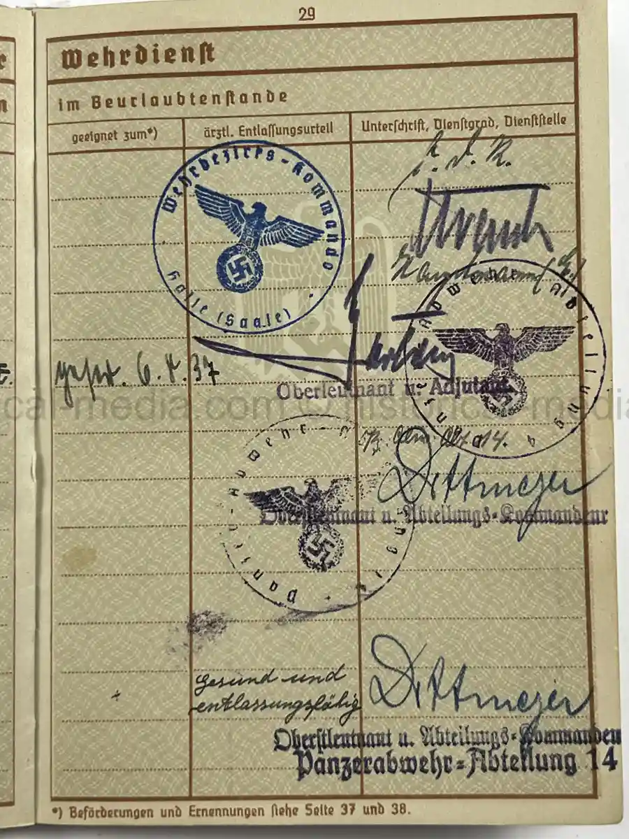 WEHRPASS & FÜHRERSCHEIN GROUP – HAUPTMANN VIKTOR ROLAND WINKELMANN – PANZER-ABWEHR-ABT. 563 – POLENFELDZUG – WARTHE FRONT