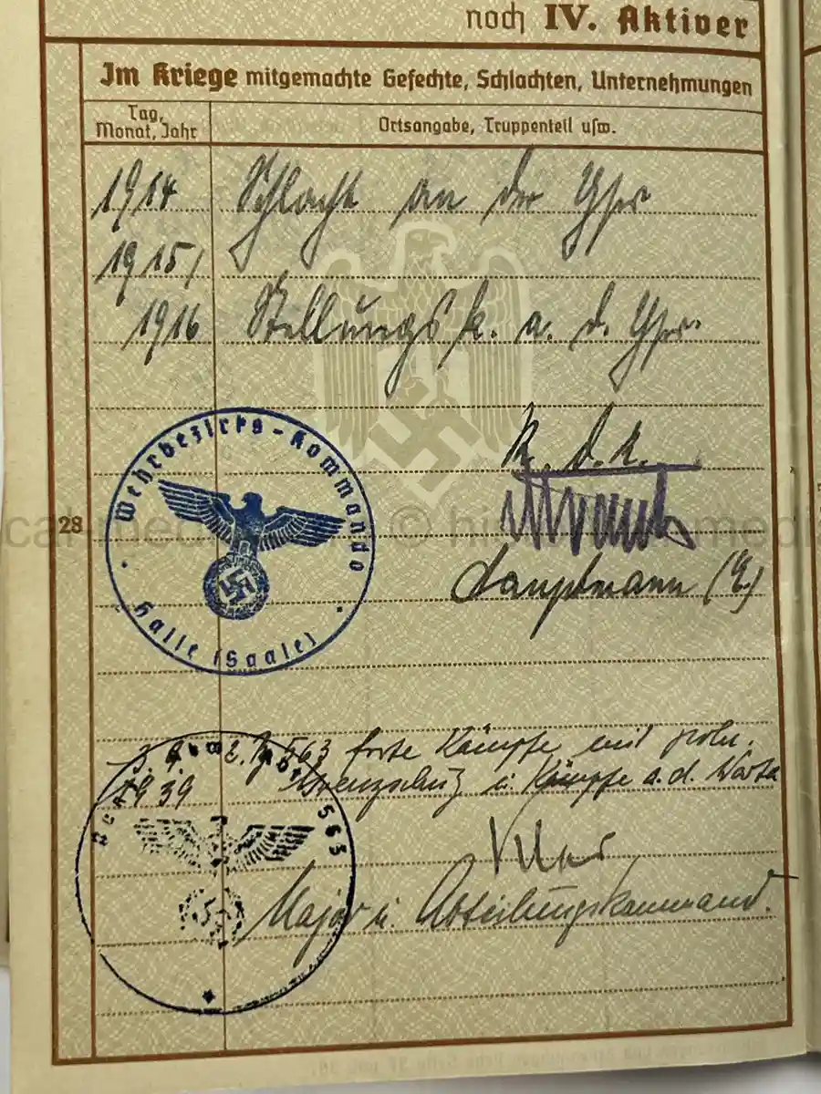 WEHRPASS & FÜHRERSCHEIN GROUP – HAUPTMANN VIKTOR ROLAND WINKELMANN – PANZER-ABWEHR-ABT. 563 – POLENFELDZUG – WARTHE FRONT