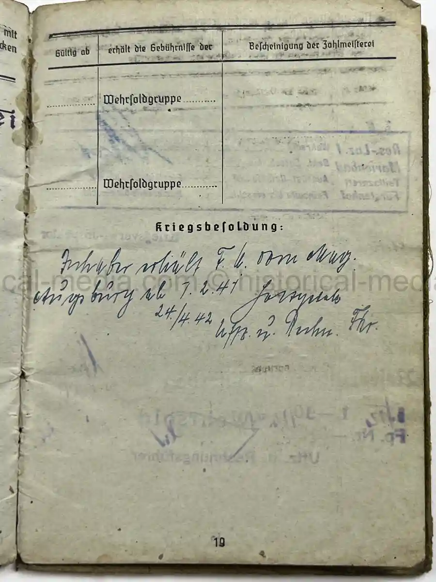 SOLDBUCH – ENGELBERT SICK – (SF.) PANZER-ARTILLERIE-REGIMENT 27 – 17. PANZER-DIVISION – EASTERN FRONT – WESPE / HUMMEL