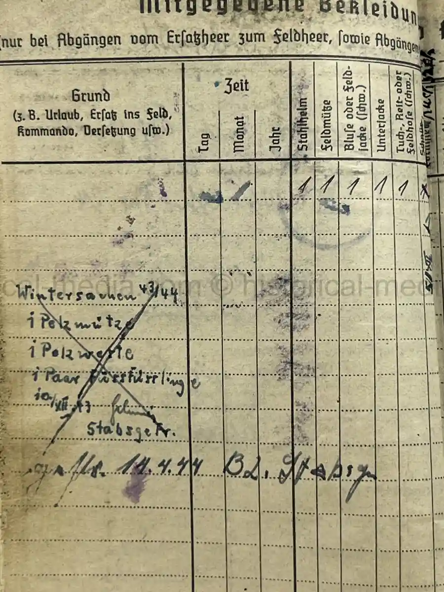 SOLDBUCH – LOTHAR SCHMIDT – SANITÄTS-STABSGEFREITER – KRANKEN-TRANSPORT-ABTEILUNG 601 – EASTERN FRONT MEDICAL SERVICE - PANZER TUNIC ID PHOTO