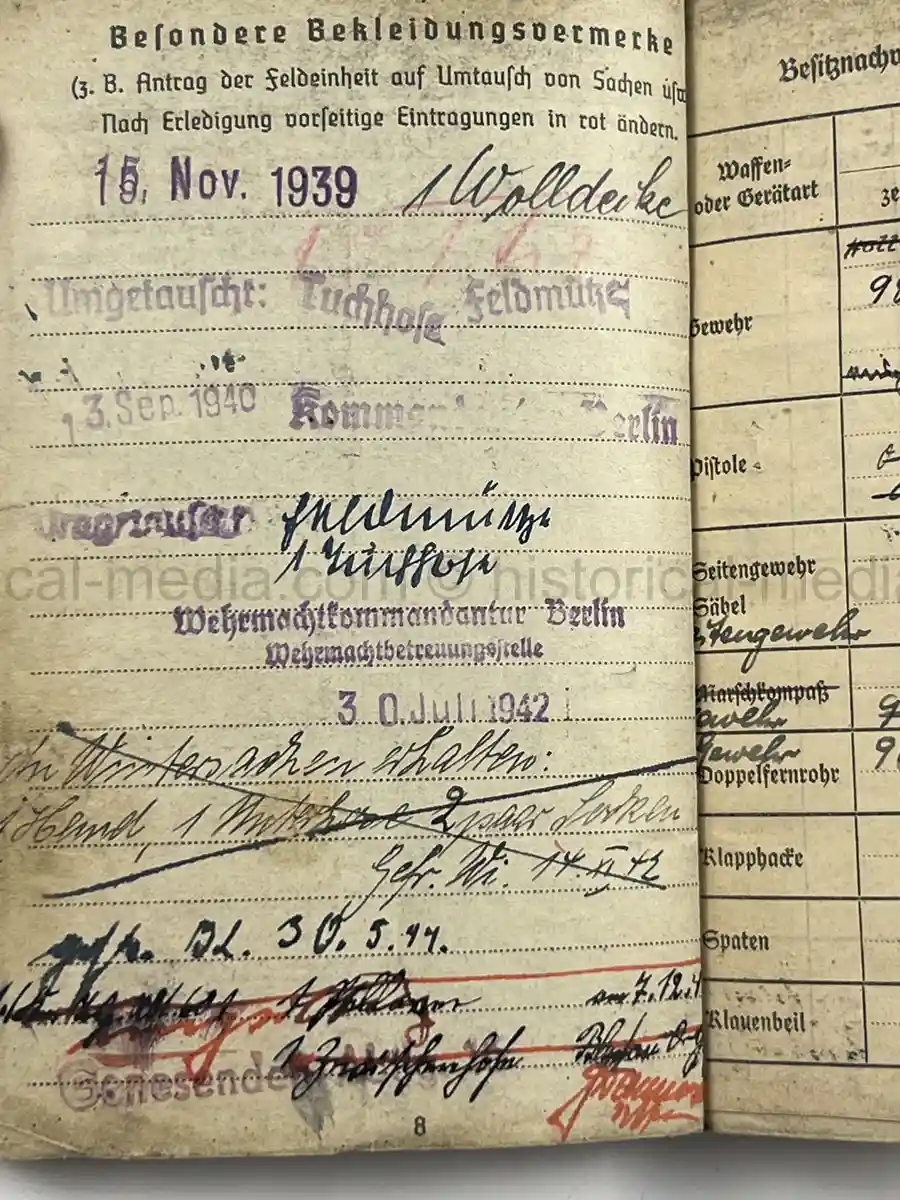 SOLDBUCH – LOTHAR SCHMIDT – SANITÄTS-STABSGEFREITER – KRANKEN-TRANSPORT-ABTEILUNG 601 – EASTERN FRONT MEDICAL SERVICE - PANZER TUNIC ID PHOTO