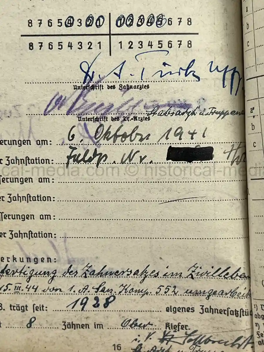 SOLDBUCH – LOTHAR SCHMIDT – SANITÄTS-STABSGEFREITER – KRANKEN-TRANSPORT-ABTEILUNG 601 – EASTERN FRONT MEDICAL SERVICE - PANZER TUNIC ID PHOTO