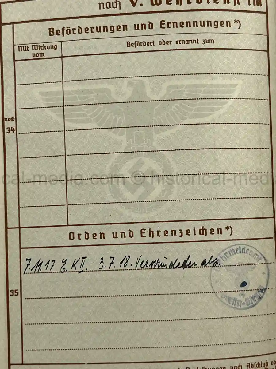WEHRPASS – WILHELM DETZNER – OBERGEFREITER – 4. PANZER-DIVISION – 1939 POLAND CAMPAIGN
