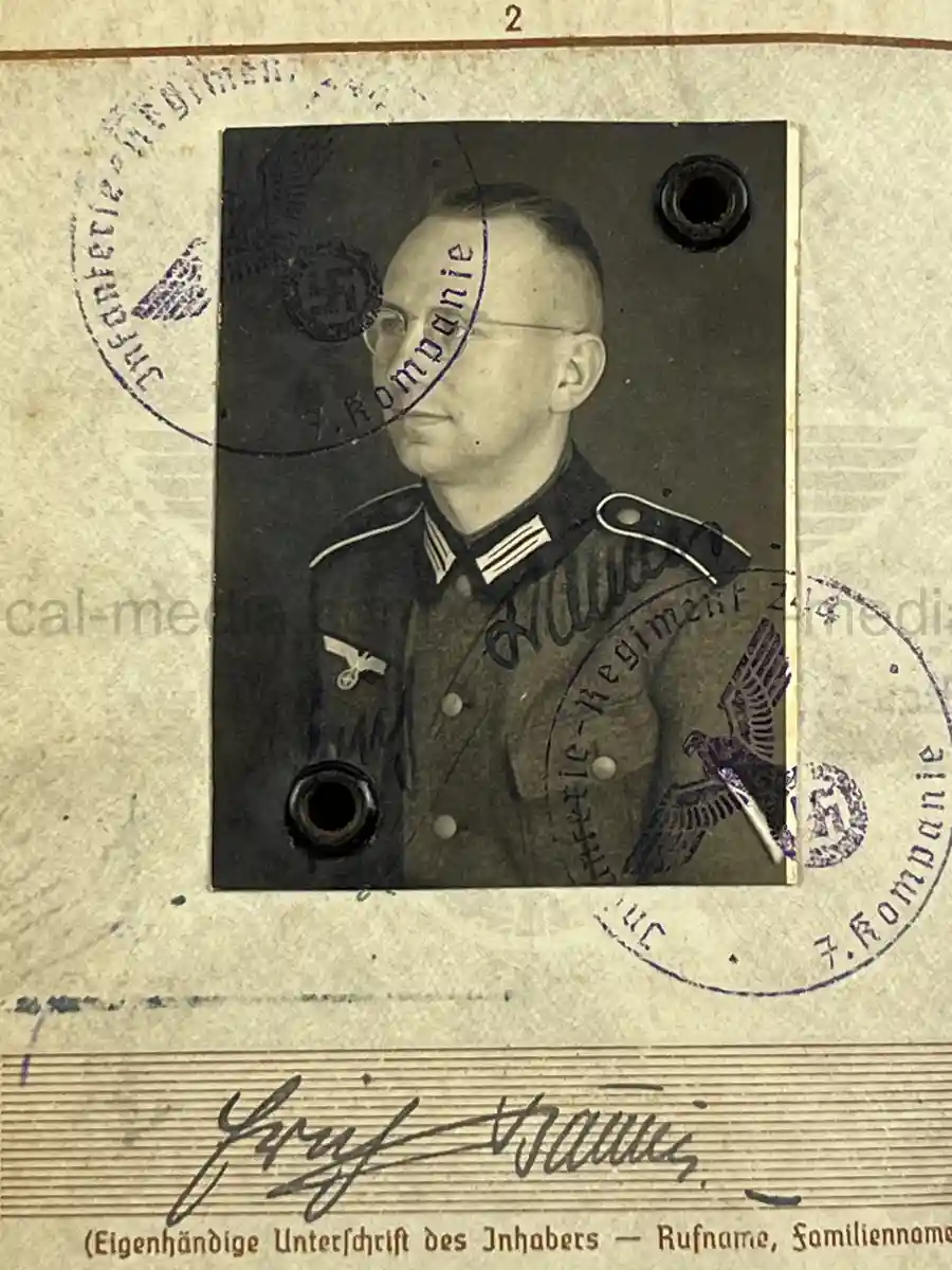 WEHRPASS – ERICH BAURIES – PIONIER-ZUG DER LANDESPOLIZEI DANZIG – WESTERPLATTE – 60. INFANTERIE-DIVISION