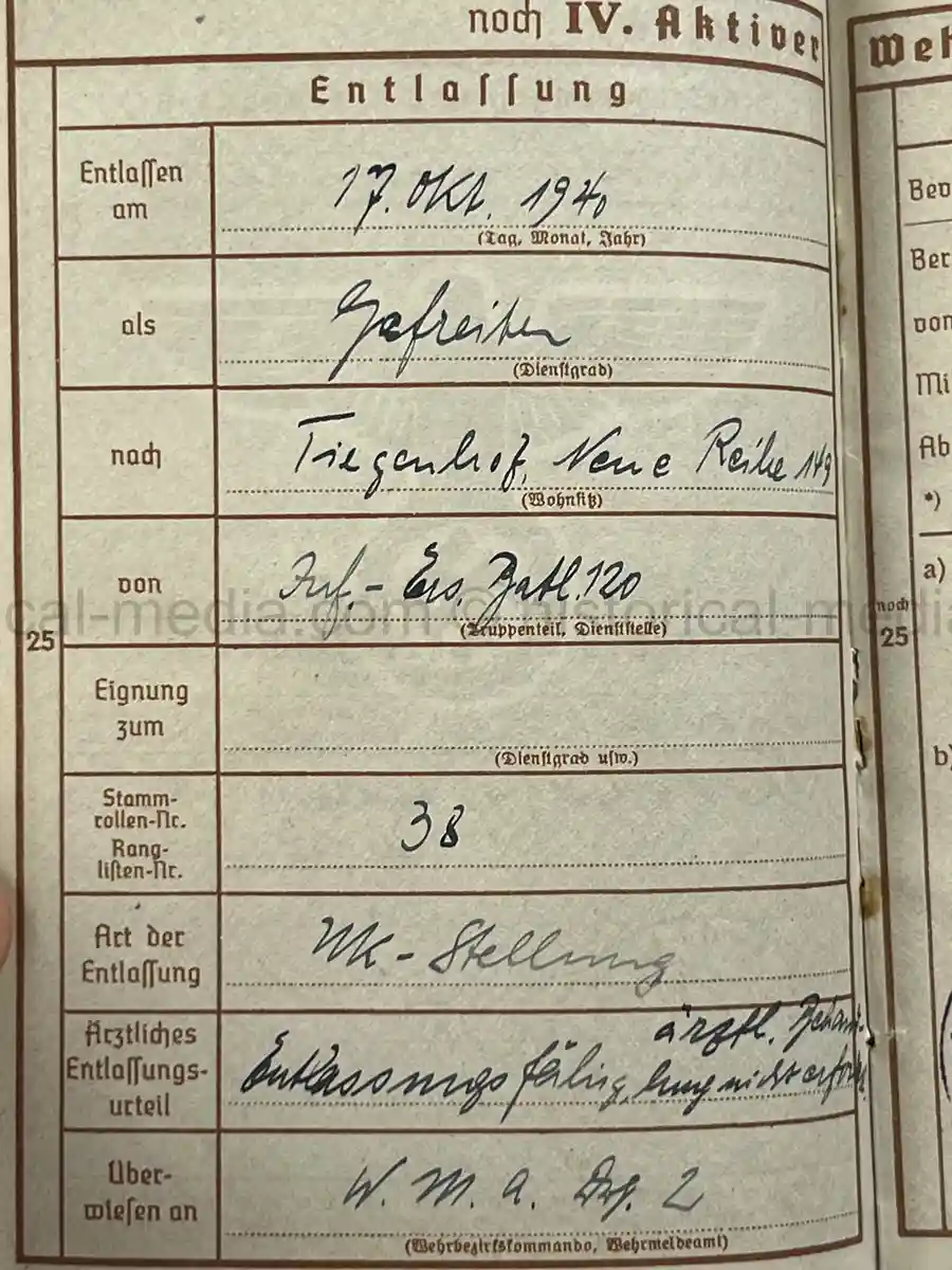 WEHRPASS – ERICH BAURIES – PIONIER-ZUG DER LANDESPOLIZEI DANZIG – WESTERPLATTE – 60. INFANTERIE-DIVISION