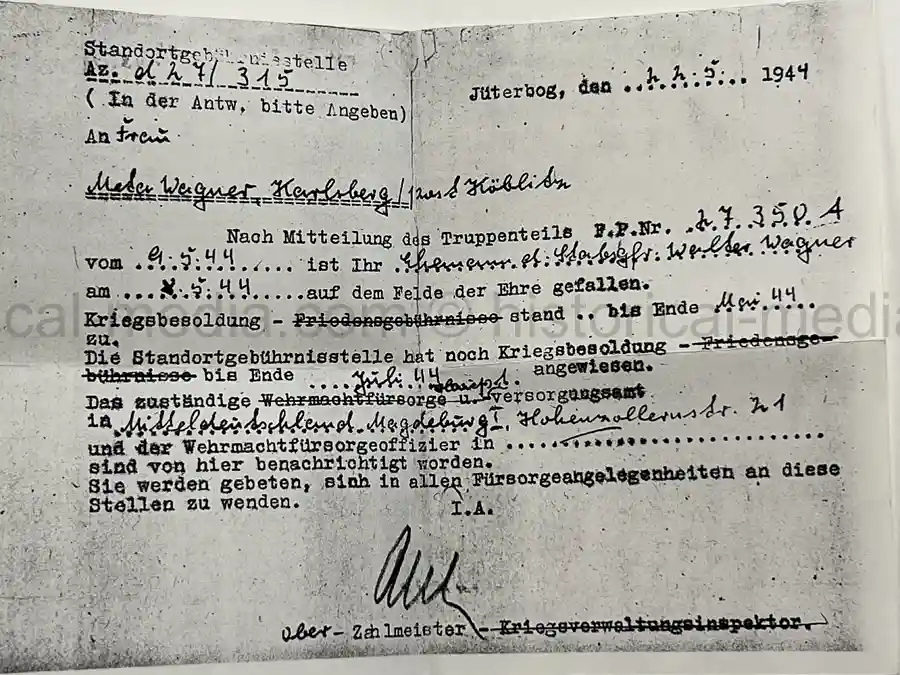 WEHRPASS – RUDOLF SASSE – ARTILLERIE-REGIMENT 229 (197. INF.-DIV.) – KIA MAY 8, 1944