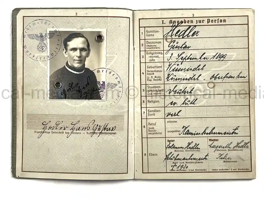 WEHRPASS – OTTO STIERLE – SCHÜTZEN-FELD-ERSATZ-KOMP. 46