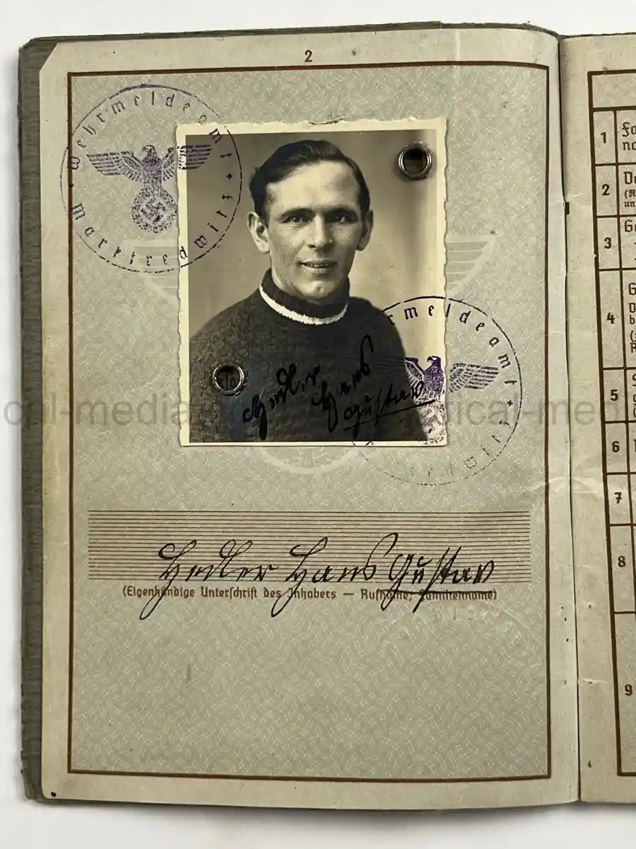 WEHRPASS – OTTO STIERLE – SCHÜTZEN-FELD-ERSATZ-KOMP. 46