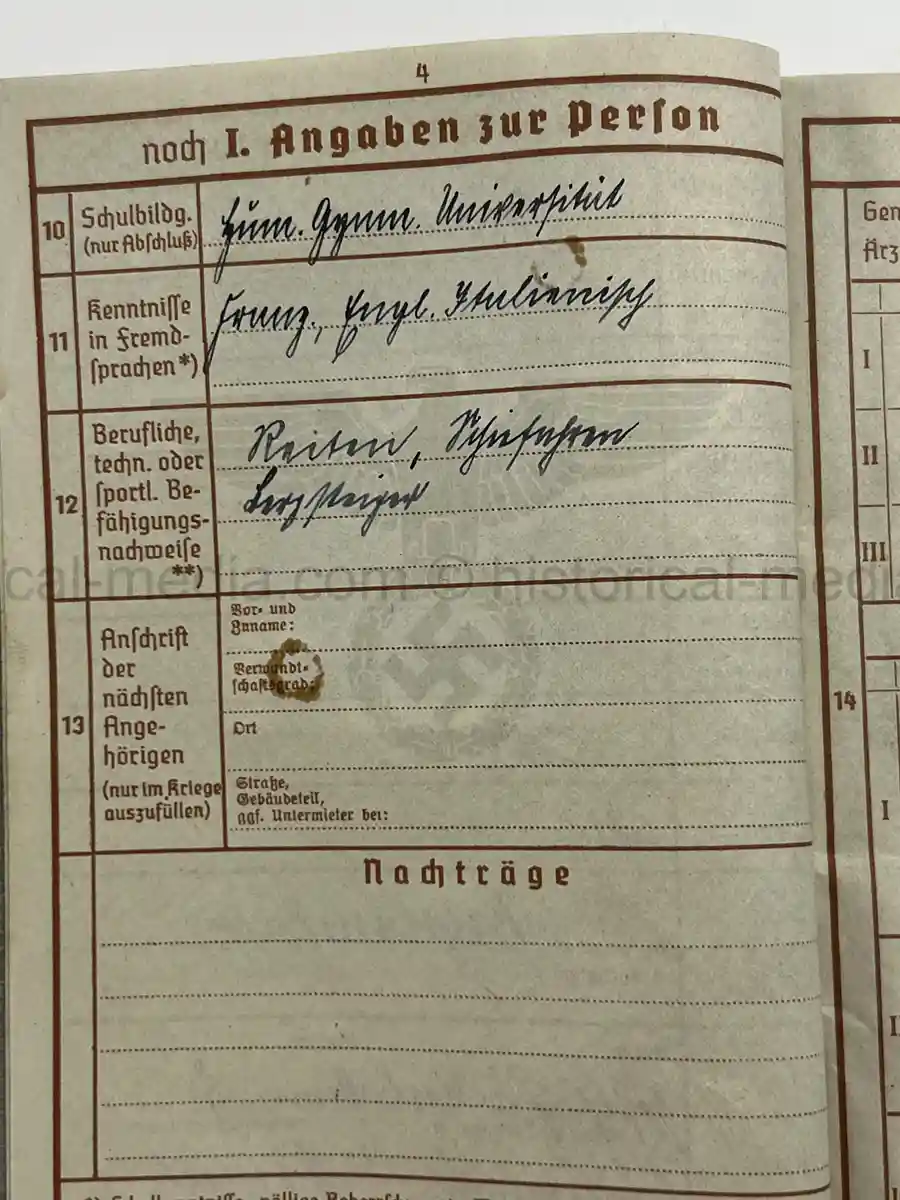 WEHRPASS – FRANZ XAVER BÜCHERL – FREIKORPS EPP / BAYERISCHE SCHÜTZENBRIGADE 21