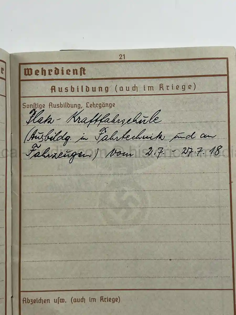 WEHRPASS – FRANZ XAVER BÜCHERL – FREIKORPS EPP / BAYERISCHE SCHÜTZENBRIGADE 21