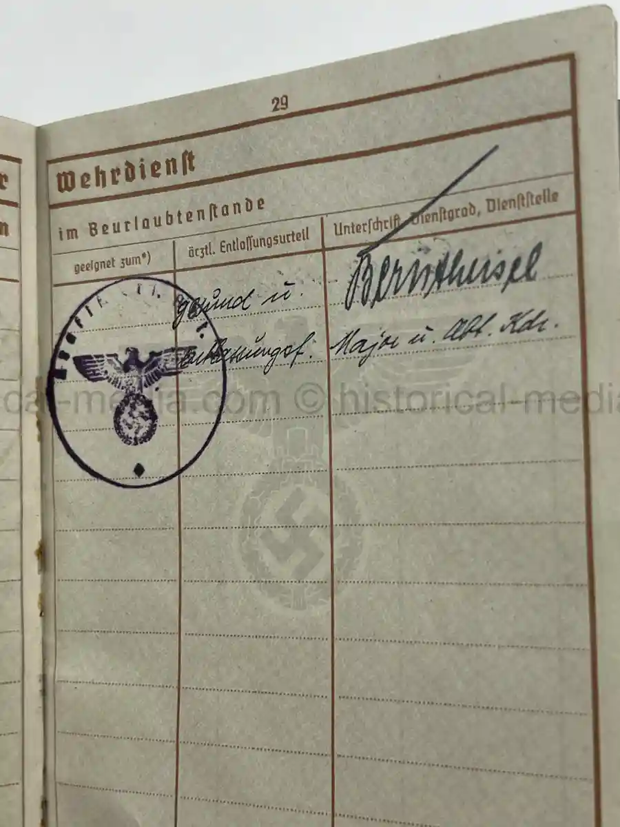 WEHRPASS – FRANZ XAVER BÜCHERL – FREIKORPS EPP / BAYERISCHE SCHÜTZENBRIGADE 21