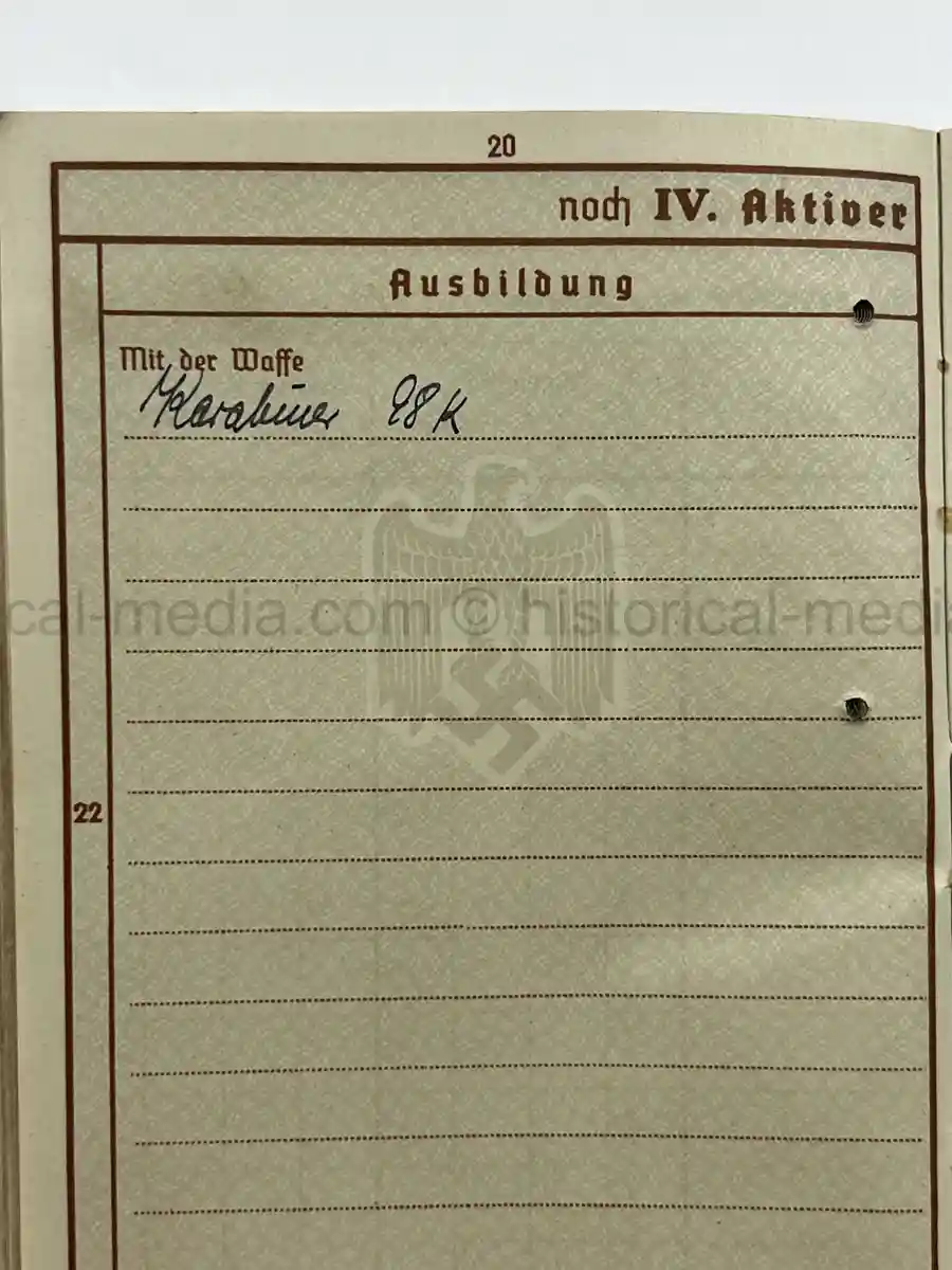 WEHRPASS – EMIL WOLLENSCHLÄGER – 17. INFANTERIE-DIVISION / 12. PANZER-DIVISION – KIA 2 OCTOBER 1943