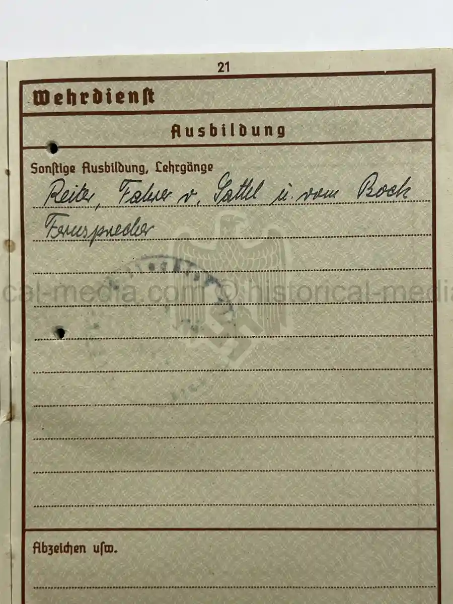WEHRPASS – EMIL WOLLENSCHLÄGER – 17. INFANTERIE-DIVISION / 12. PANZER-DIVISION – KIA 2 OCTOBER 1943