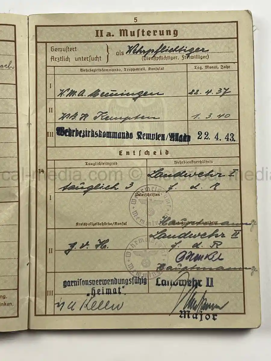 WEHRPASS – ALFONS STETTER – 1. GEBIRGS-DIVISION – POLAND CAMPAIGN – HINDENBURG CROSS URKUNDE