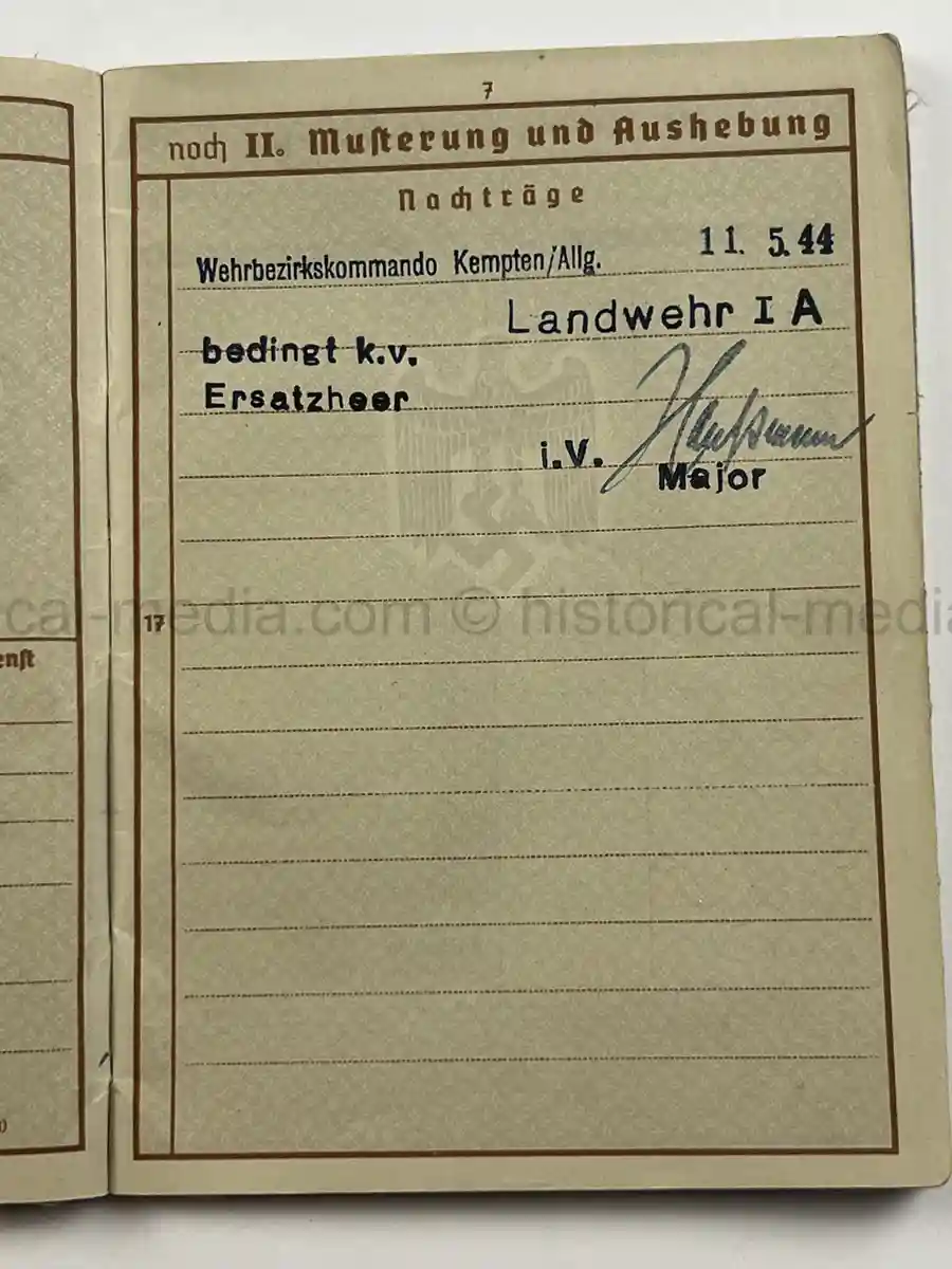 WEHRPASS – ALFONS STETTER – 1. GEBIRGS-DIVISION – POLAND CAMPAIGN – HINDENBURG CROSS URKUNDE