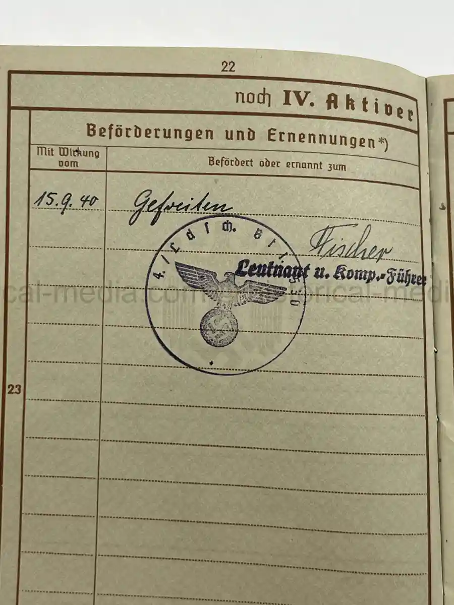 WEHRPASS – ALFONS STETTER – 1. GEBIRGS-DIVISION – POLAND CAMPAIGN – HINDENBURG CROSS URKUNDE