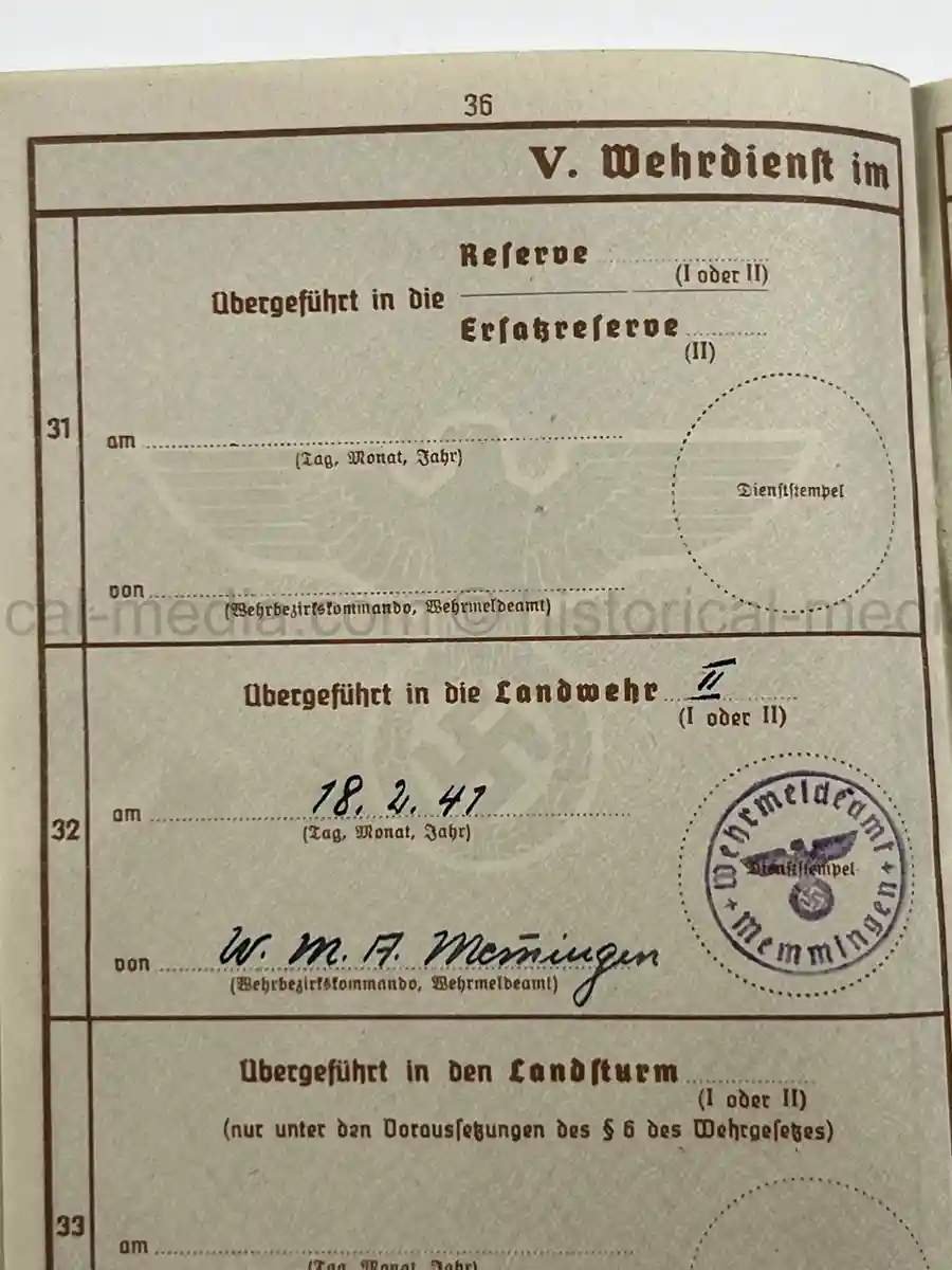 WEHRPASS – ALFONS STETTER – 1. GEBIRGS-DIVISION – POLAND CAMPAIGN – HINDENBURG CROSS URKUNDE