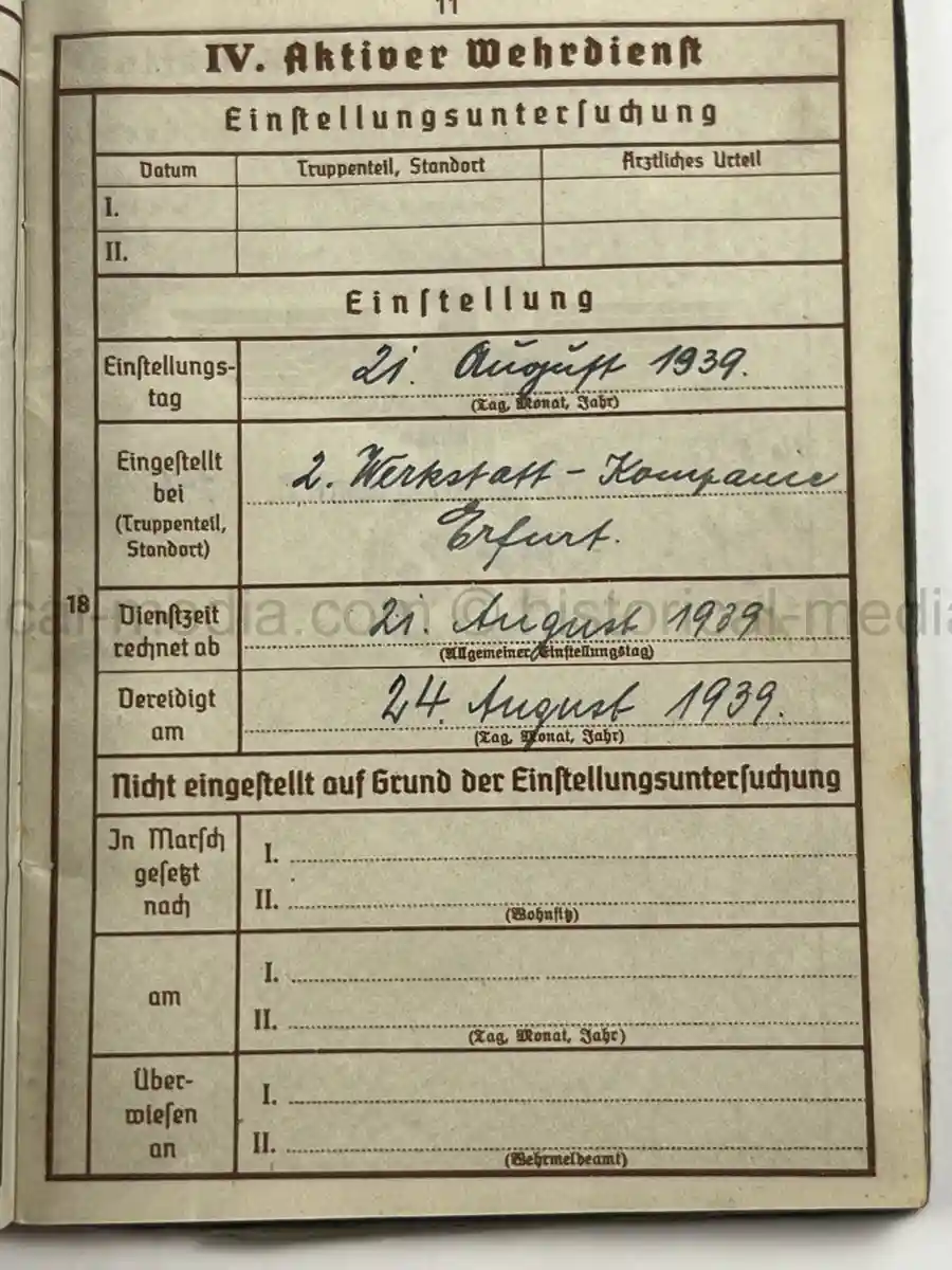 WEHRPASS – WALTER PFETZING – 29. INFANTERIE-DIVISION “FALKE” / 4. KAVALLERIE-DIVISION – POLAND, FRANCE & LATE-WAR EASTERN FRONT SERVICE