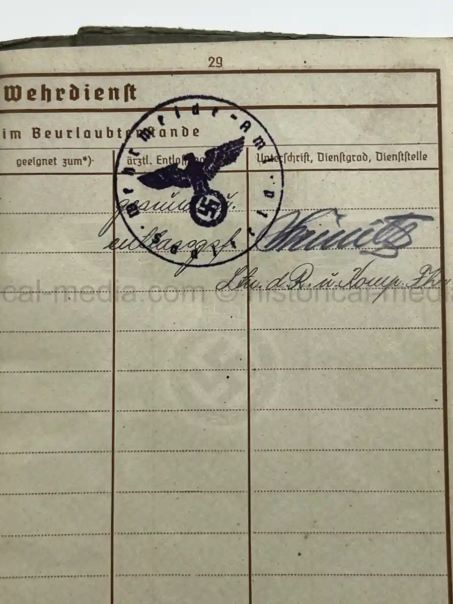 WEHRPASS – WALTER PFETZING – 29. INFANTERIE-DIVISION “FALKE” / 4. KAVALLERIE-DIVISION – POLAND, FRANCE & LATE-WAR EASTERN FRONT SERVICE