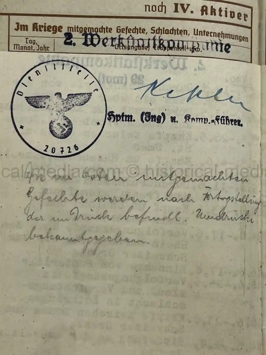 WEHRPASS – WALTER PFETZING – 29. INFANTERIE-DIVISION “FALKE” / 4. KAVALLERIE-DIVISION – POLAND, FRANCE & LATE-WAR EASTERN FRONT SERVICE