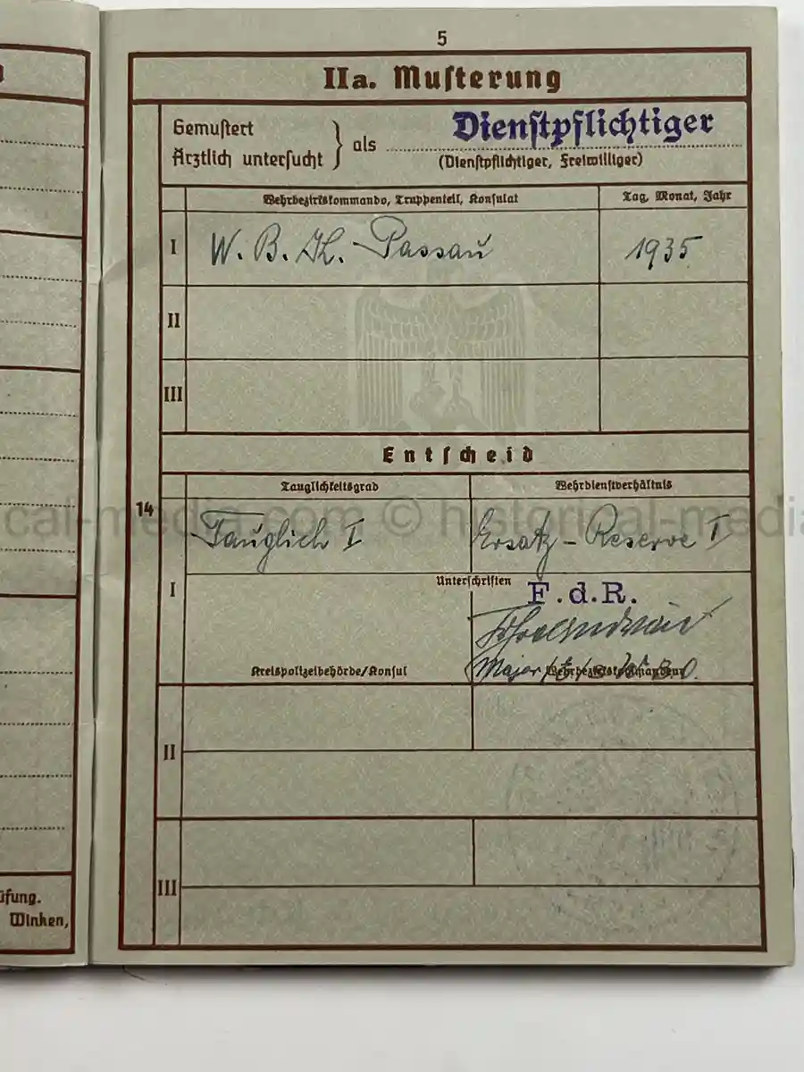 WEHRPASS – HEINRICH FREUND – 10. INFANTERIE-DIVISION – POLAND - KIA – BATTLE OF THE BZURA