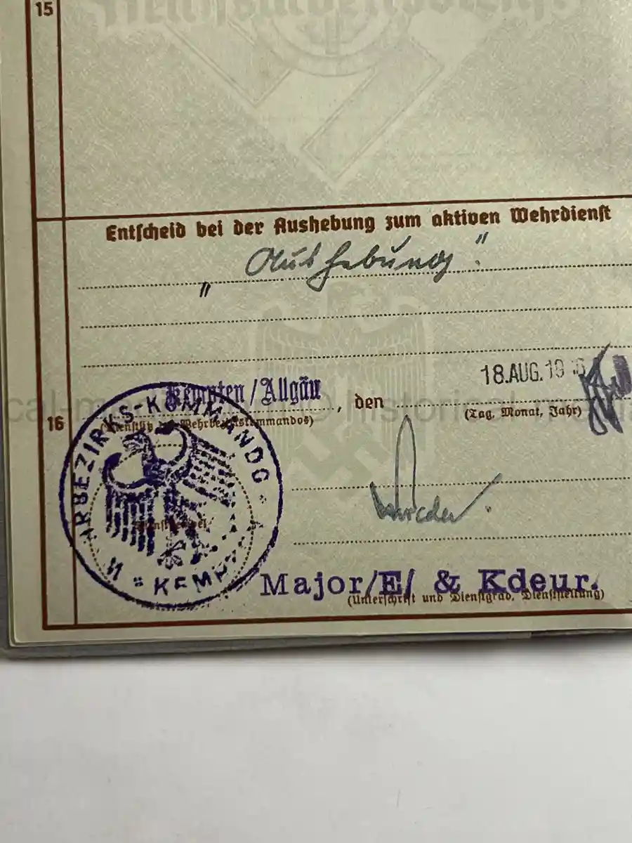WEHRPASS – HEINRICH FREUND – 10. INFANTERIE-DIVISION – POLAND - KIA – BATTLE OF THE BZURA