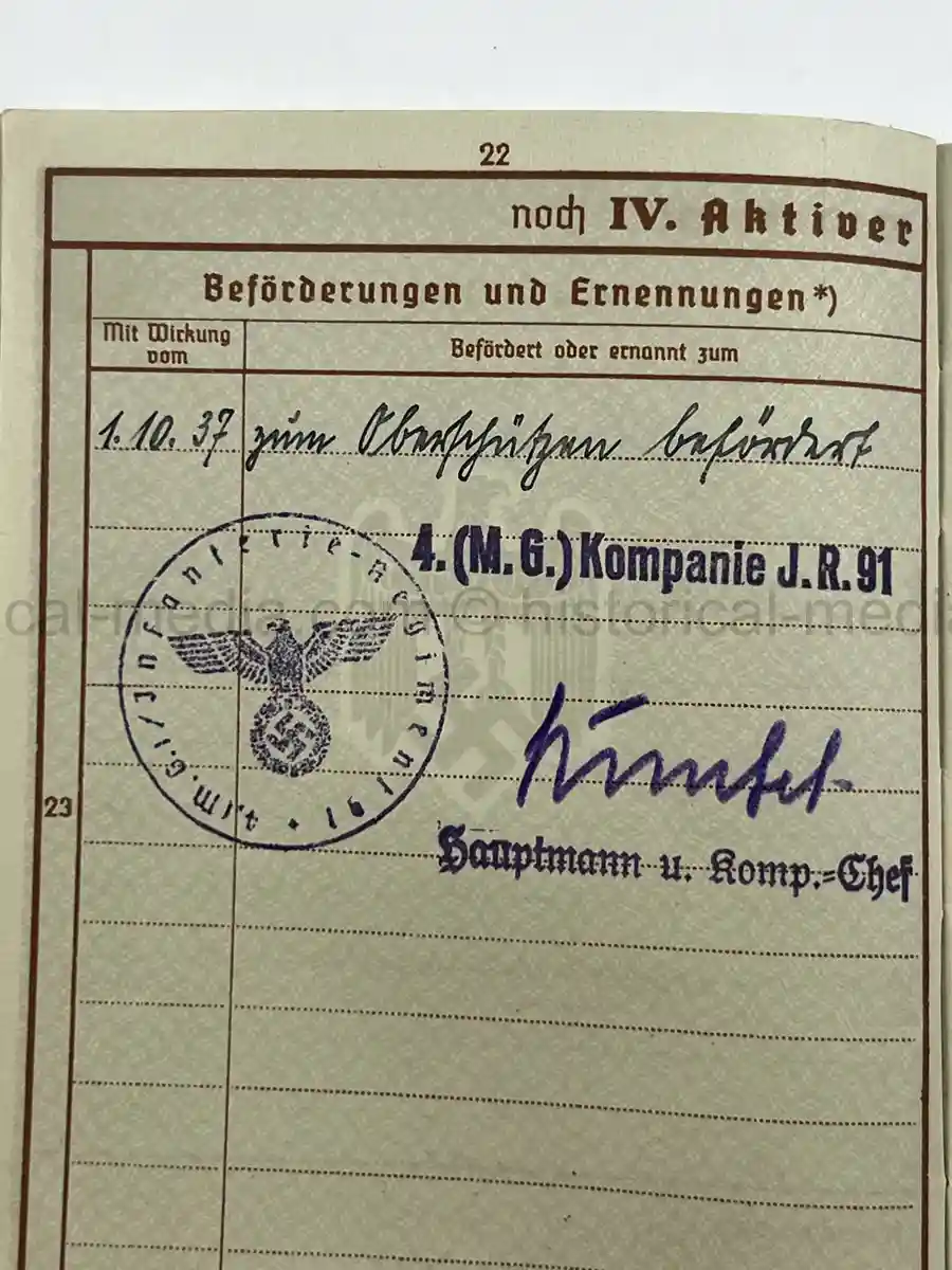 WEHRPASS – HEINRICH FREUND – 10. INFANTERIE-DIVISION – POLAND - KIA – BATTLE OF THE BZURA