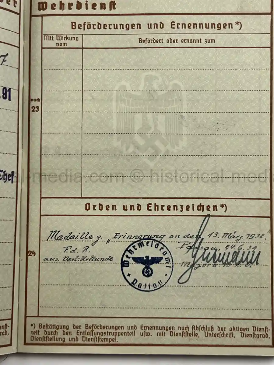 WEHRPASS – HEINRICH FREUND – 10. INFANTERIE-DIVISION – POLAND - KIA – BATTLE OF THE BZURA