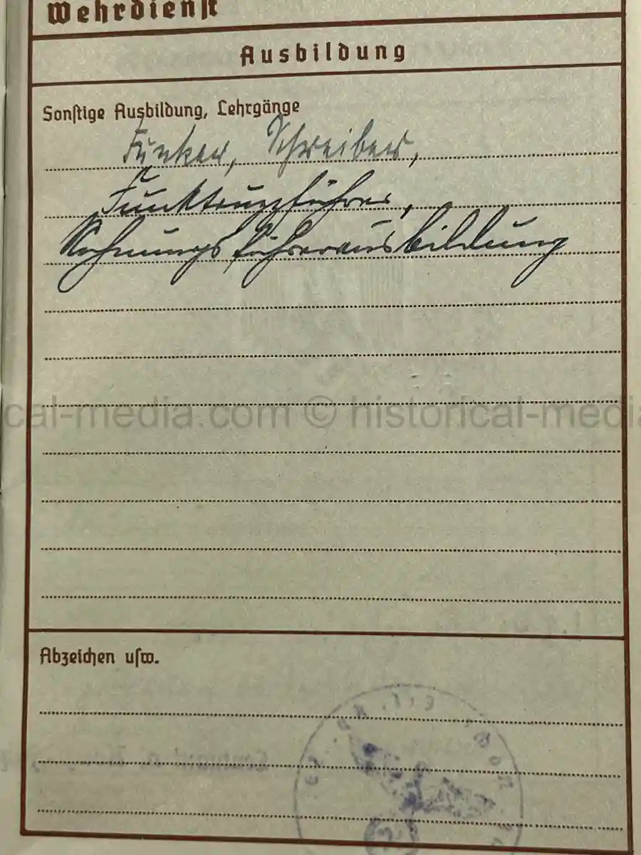 WEHRPASS – WALTER PETERSEN – 30. INFANTERIE-DIVISION – POLAND CAMPAIGN WIA + SIGNALS SERVICE - DENMARK & NORWAY - NARVIK
