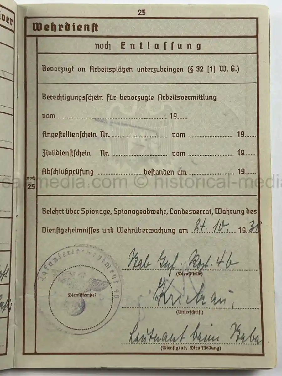 WEHRPASS – WALTER PETERSEN – 30. INFANTERIE-DIVISION – POLAND CAMPAIGN WIA + SIGNALS SERVICE - DENMARK & NORWAY - NARVIK
