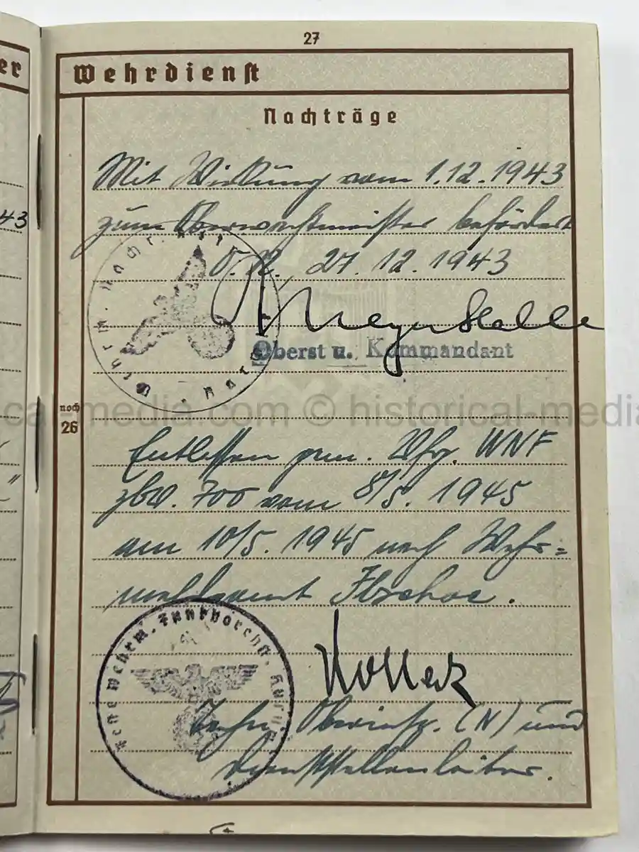 WEHRPASS – WALTER PETERSEN – 30. INFANTERIE-DIVISION – POLAND CAMPAIGN WIA + SIGNALS SERVICE - DENMARK & NORWAY - NARVIK