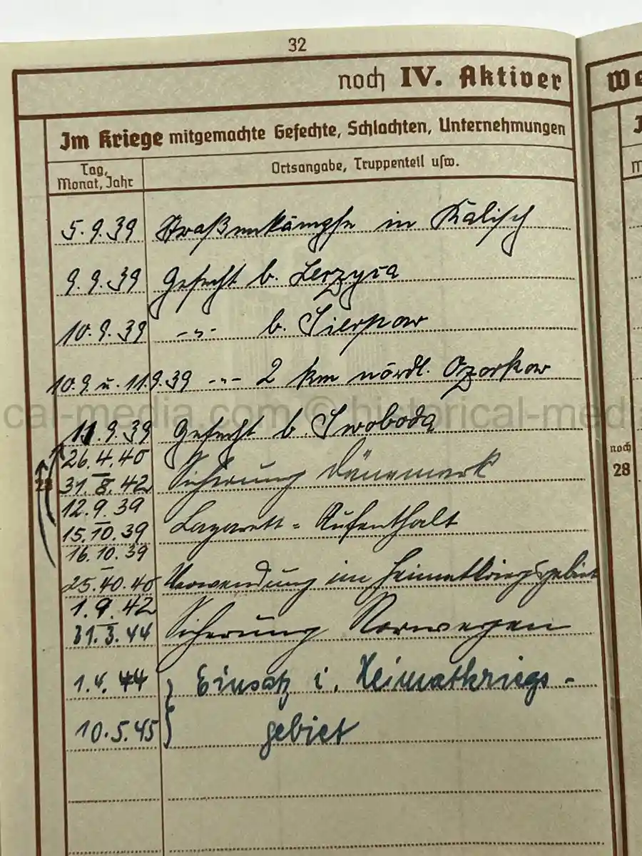 WEHRPASS – WALTER PETERSEN – 30. INFANTERIE-DIVISION – POLAND CAMPAIGN WIA + SIGNALS SERVICE - DENMARK & NORWAY - NARVIK