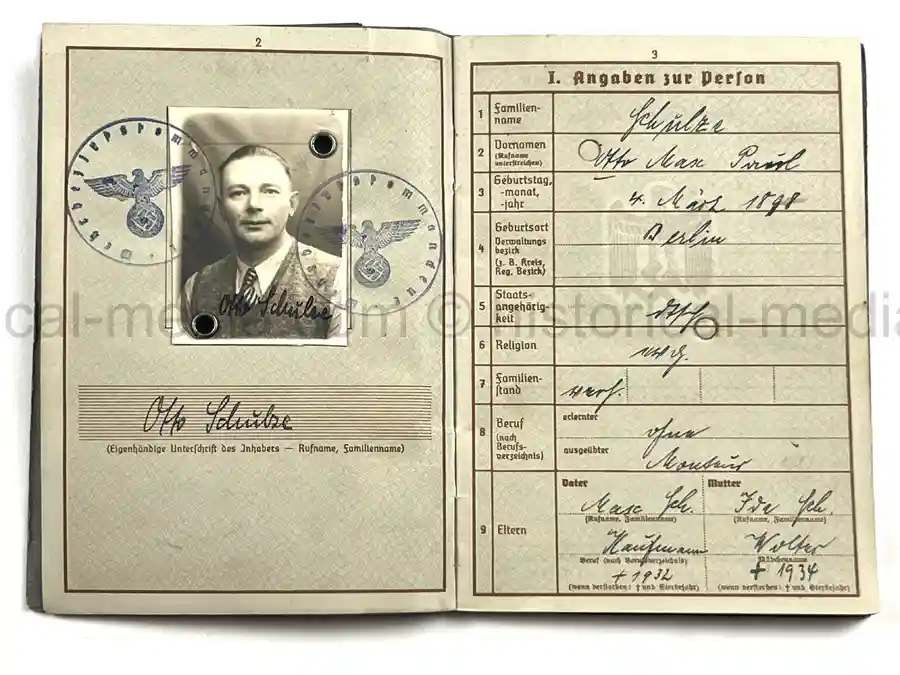 WEHRPASS – OTTO SCHULZE – INFANTERIE-REGIMENT 466– 263. INFANTERIE-DIVISION – POLAND CAMPAIGN
