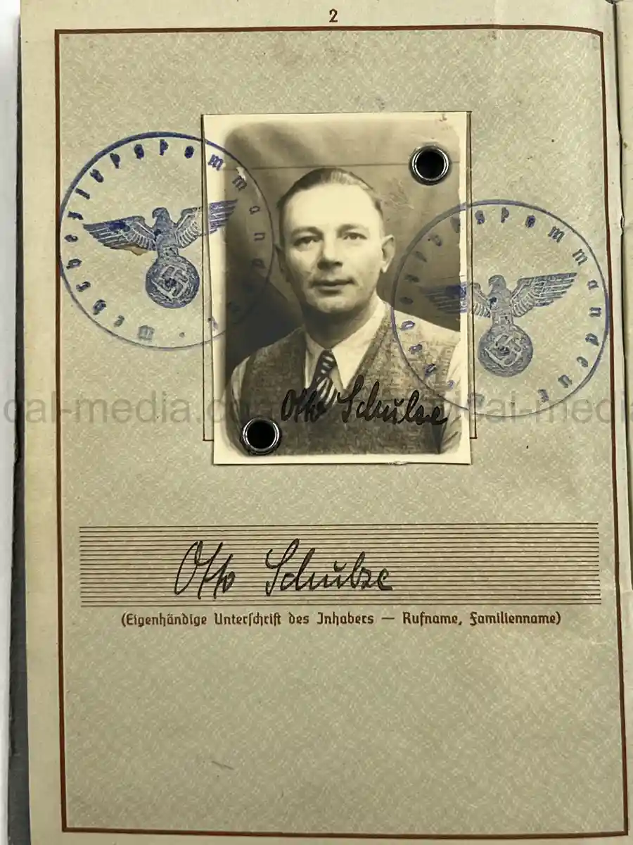 WEHRPASS – OTTO SCHULZE – INFANTERIE-REGIMENT 466– 263. INFANTERIE-DIVISION – POLAND CAMPAIGN