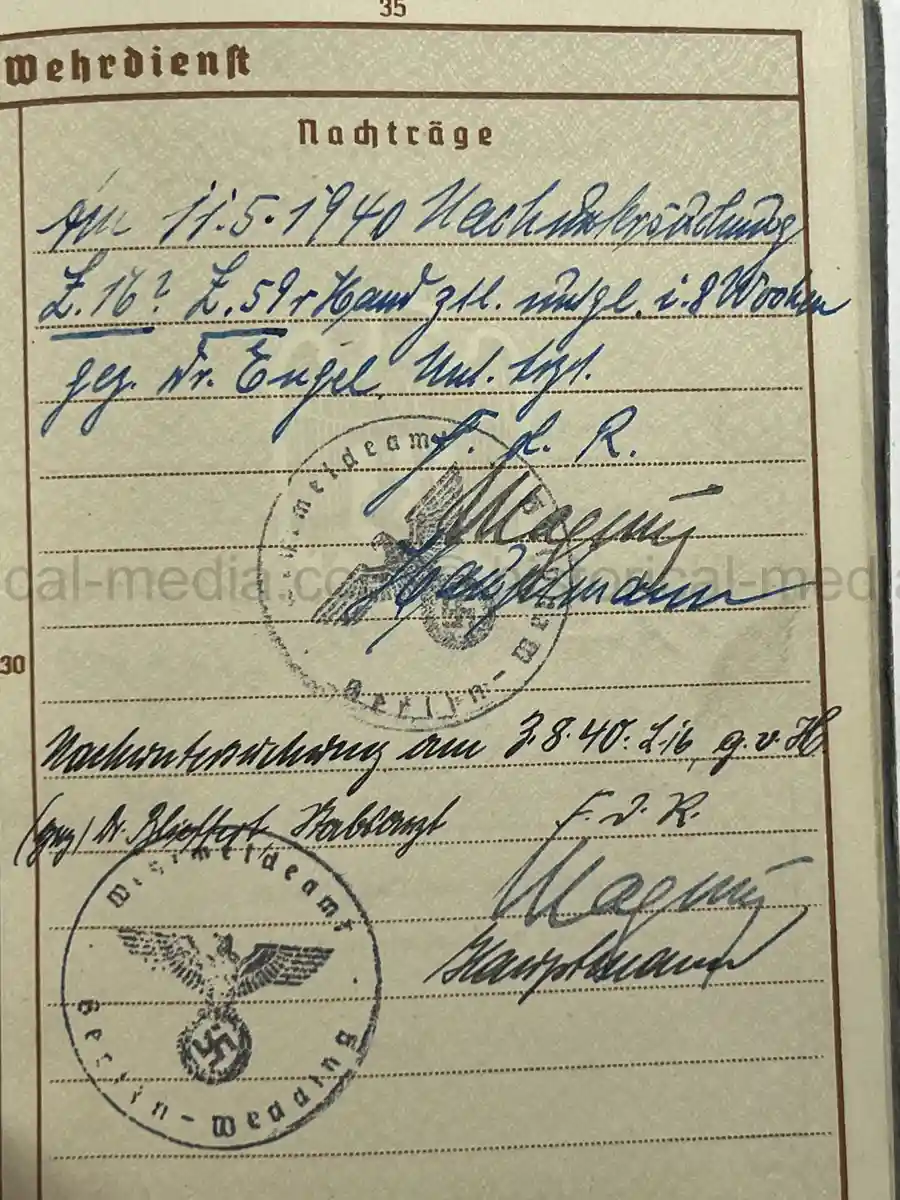 WEHRPASS – OTTO SCHULZE – INFANTERIE-REGIMENT 466– 263. INFANTERIE-DIVISION – POLAND CAMPAIGN