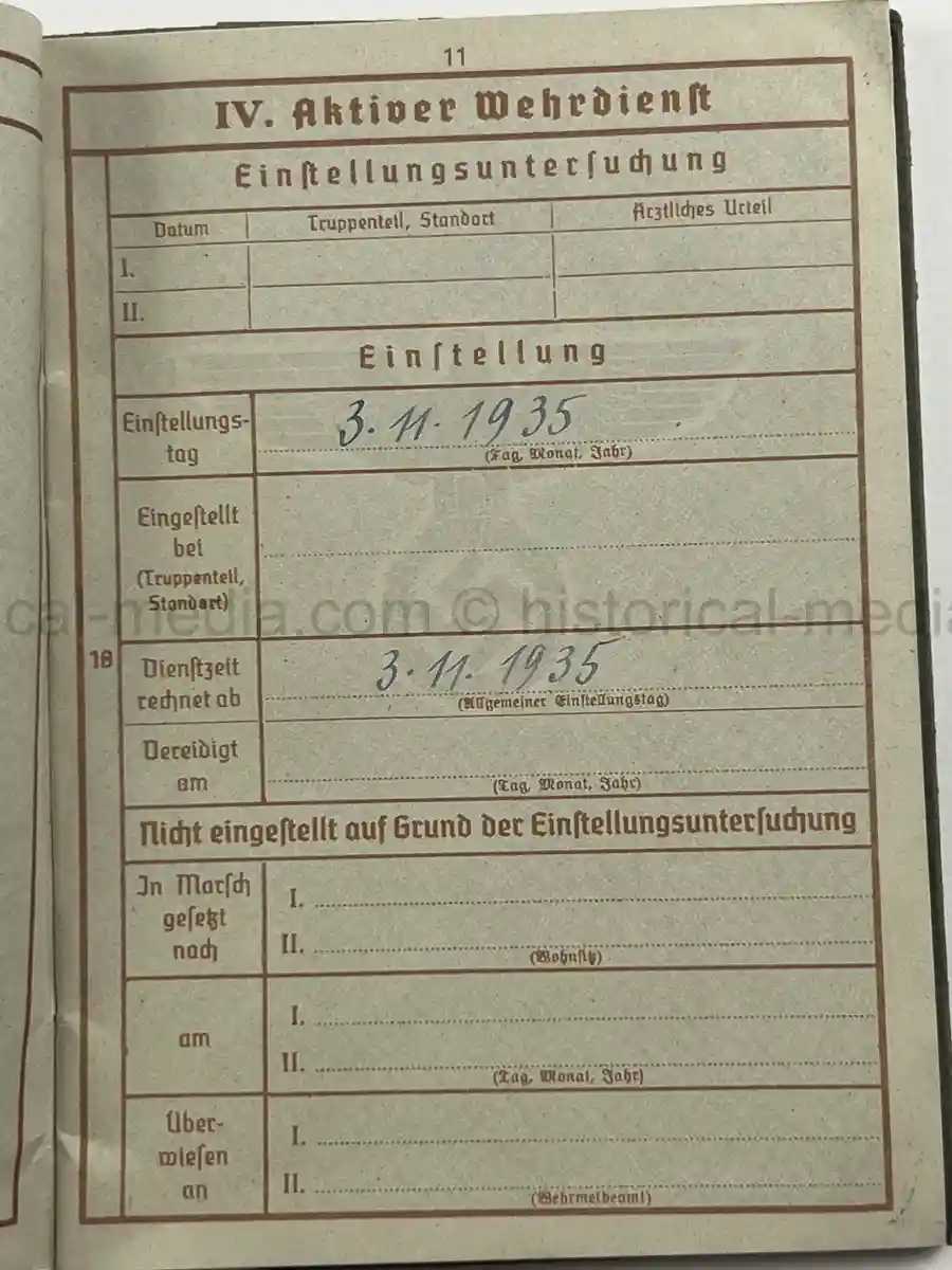 WEHRPASS – KARL MAX GUSTAV DALITZ – 266. INFANTERIE-DIVISION – POLAND, FRANCE - EK1 AWARD FOR NORMANDY