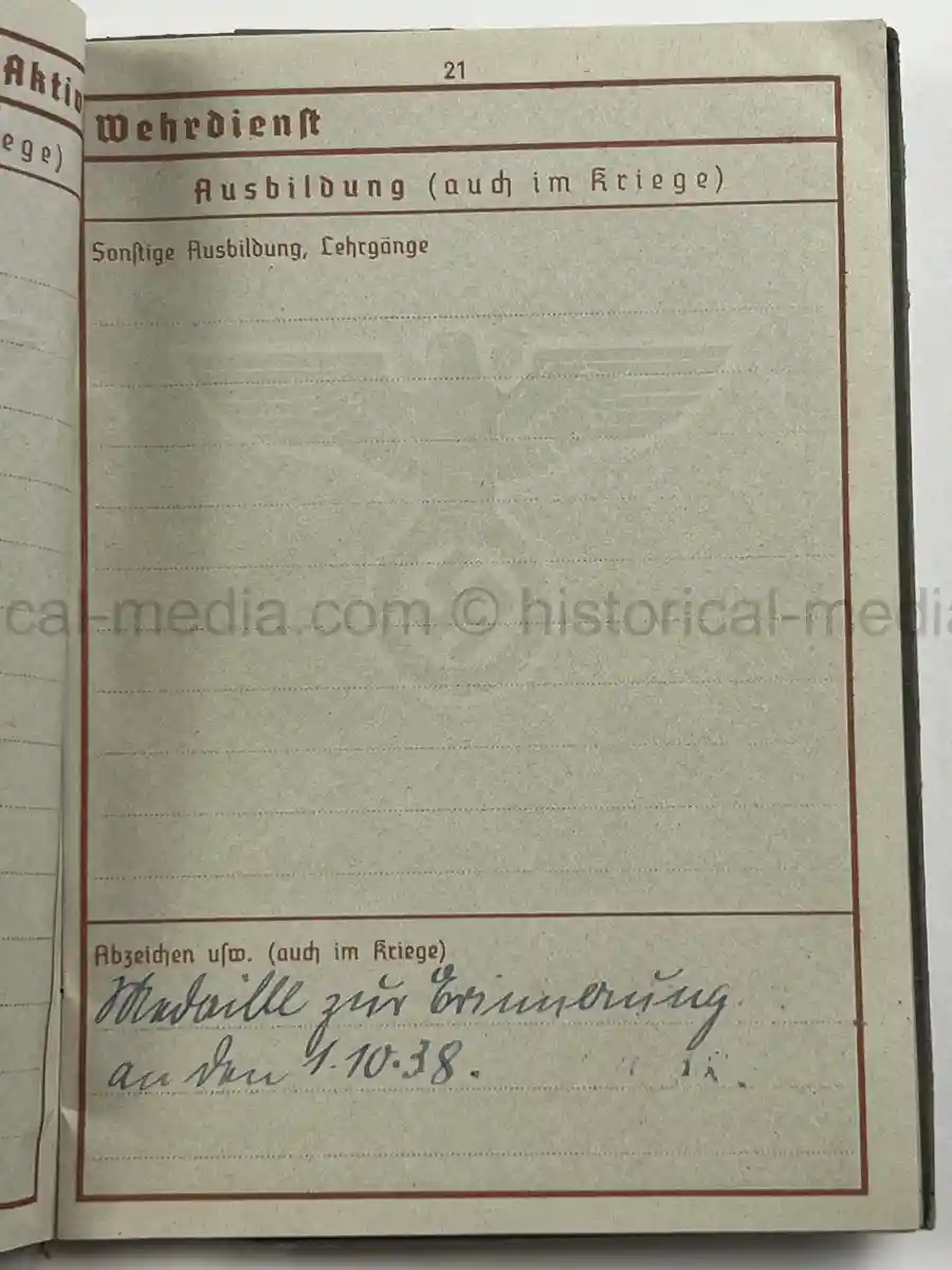 WEHRPASS – KARL MAX GUSTAV DALITZ – 266. INFANTERIE-DIVISION – POLAND, FRANCE - EK1 AWARD FOR NORMANDY