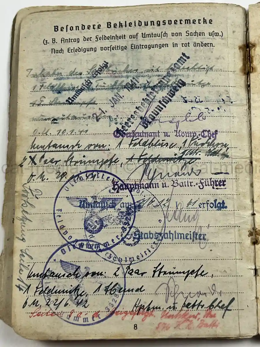 STURMGESCHÜTZ SOLDBUCH – WILLI BORTFELD – EASTERN FRONT / LATE WAR SERVICE – FALLSCHIRMJÄGER KNIFE - SCHWERES GRANATWERFER-BATAILLON 18