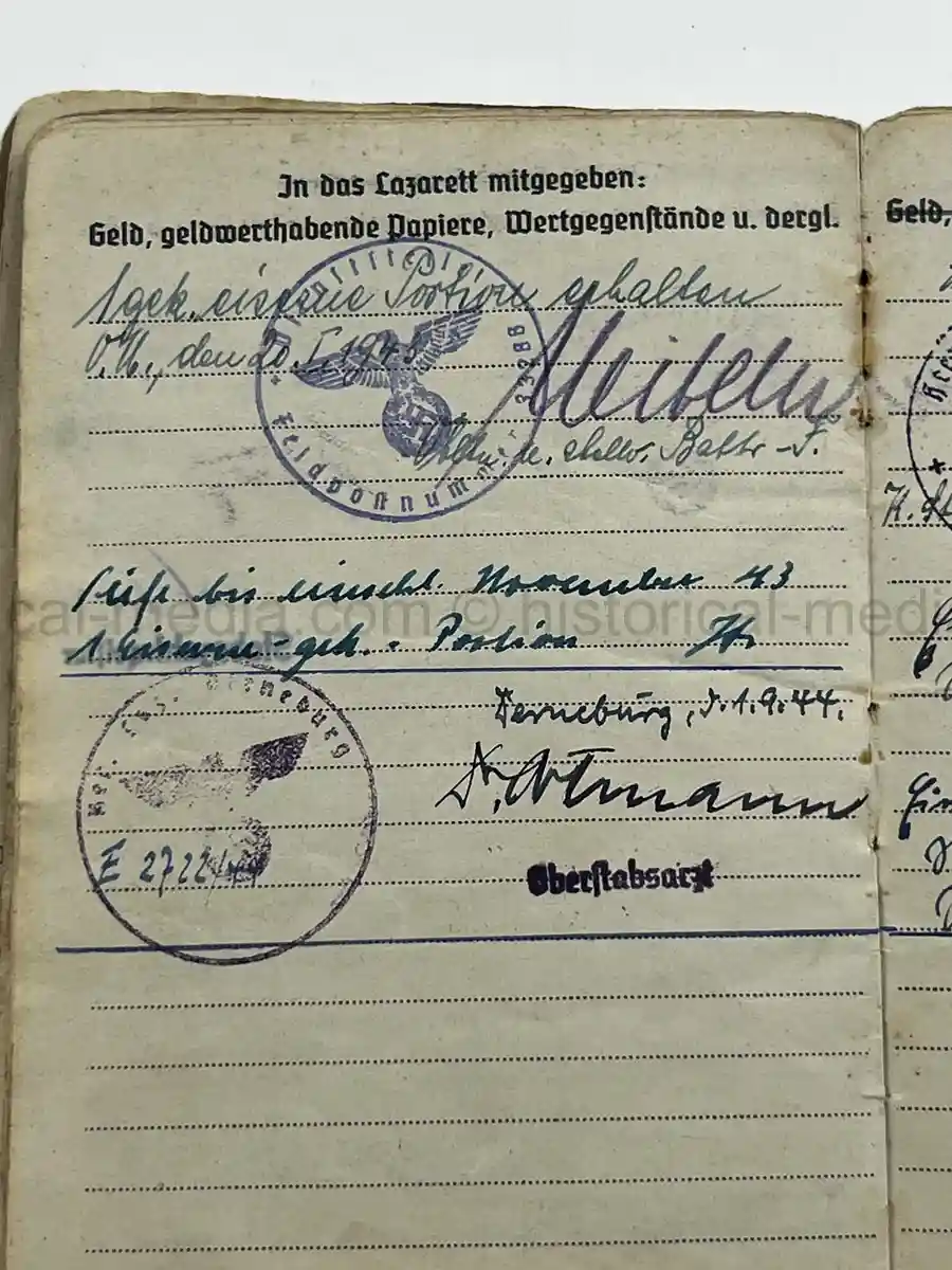 STURMGESCHÜTZ SOLDBUCH – WILLI BORTFELD – EASTERN FRONT / LATE WAR SERVICE – FALLSCHIRMJÄGER KNIFE - SCHWERES GRANATWERFER-BATAILLON 18