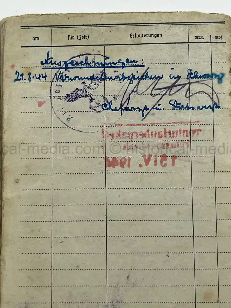 STURMGESCHÜTZ SOLDBUCH – WILLI BORTFELD – EASTERN FRONT / LATE WAR SERVICE – FALLSCHIRMJÄGER KNIFE - SCHWERES GRANATWERFER-BATAILLON 18