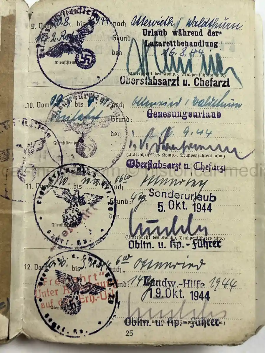 WWII GERMAN HEER SOLDBUCH – JOHANN WEIG – STABSGEFREITER – GREN. RGT. 41 (MOT.) – 10. INFANTERIE DIVISION - EASTERN FRONT & WESTFELDZUG – INFANTRY ASSAULT BADGE