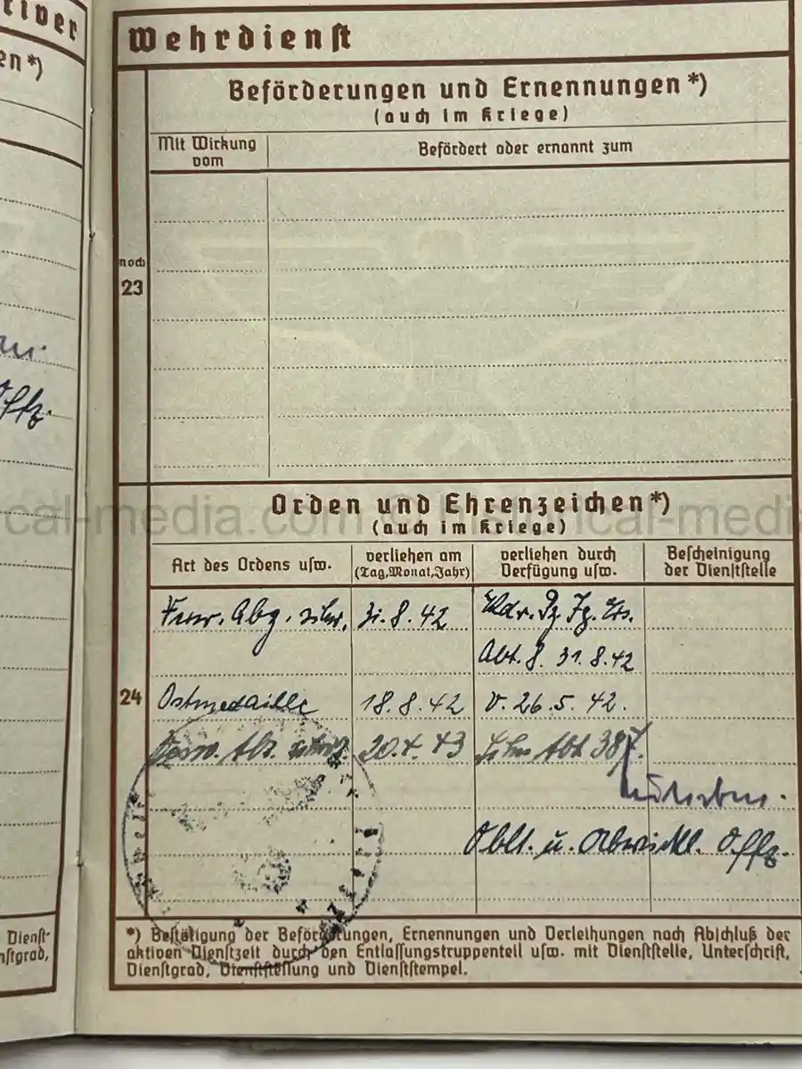 WEHRPASS – GERHARD MERTA – UNTEROFFIZIER – PANZERJÄGER ABT. 298 - SCHNELL ABT. 387 – WESTFELDZUG & EASTERN FRONT – KIA 1943