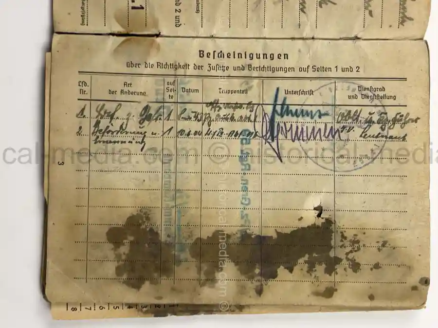PANZER SOLDUCH – PETER GLASER – PANZERSCHÜTZE – PANZER-ABTEILUNG 116 / PZ.GREN.RGT. 59 – 20. PANZER-DIVISION – EASTERN FRONT – EK2 & SILVER PANZER ASSAULT BADGE – CLOSE COMBAT ENTRIES