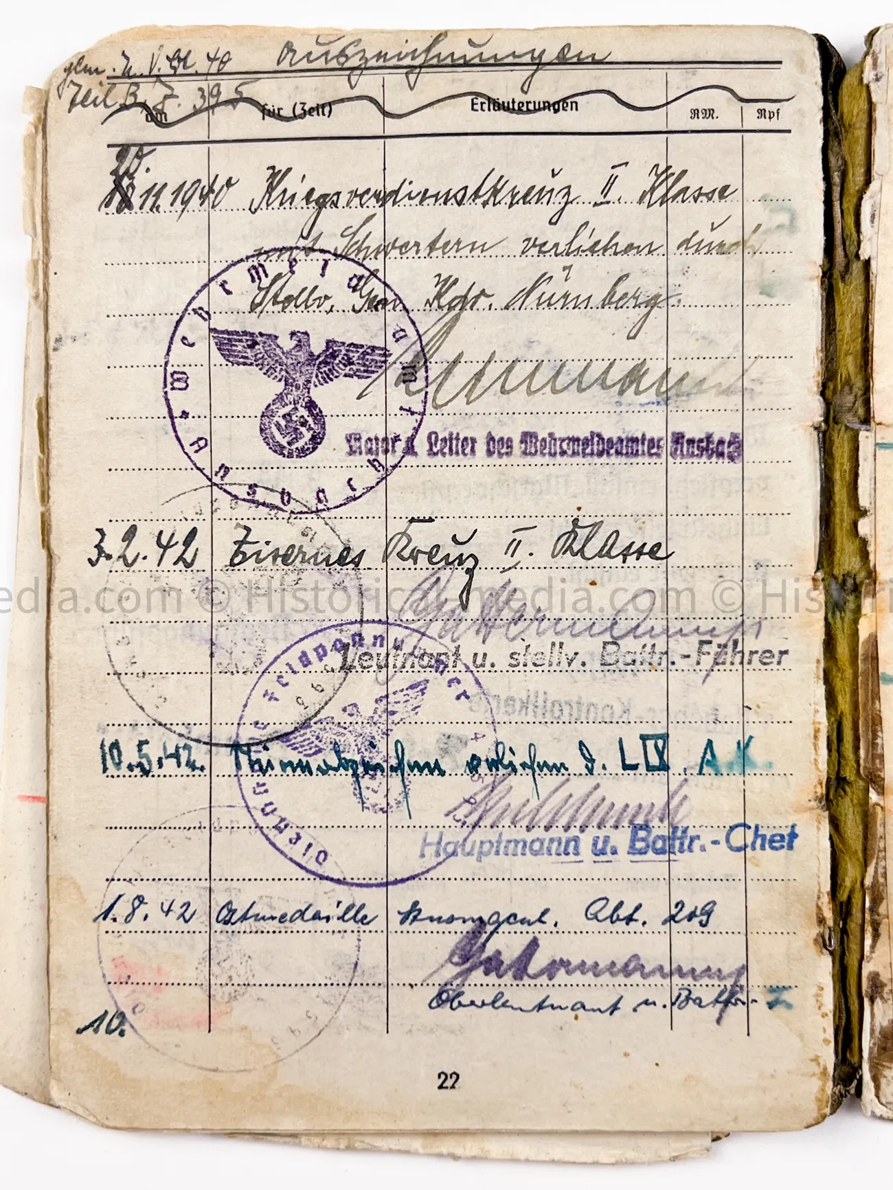 HEER STURMGESCHÜTZ SOLDBUCH - LEUTNANT - EK1 - 1./STURMGESCHÜTZ ABTEILUNG 209