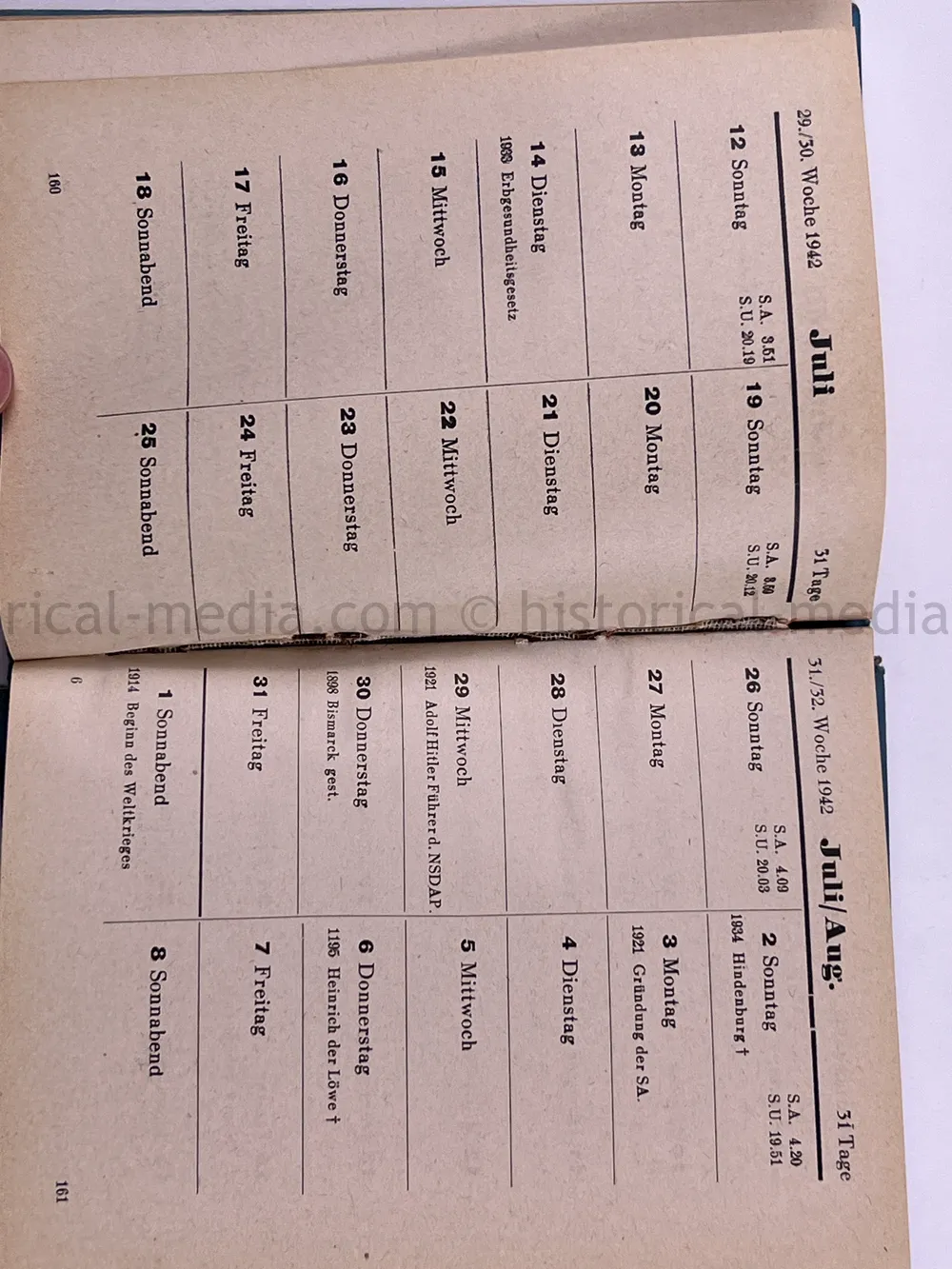 LUFTWAFFE 1942 TASCHENKALENDER
